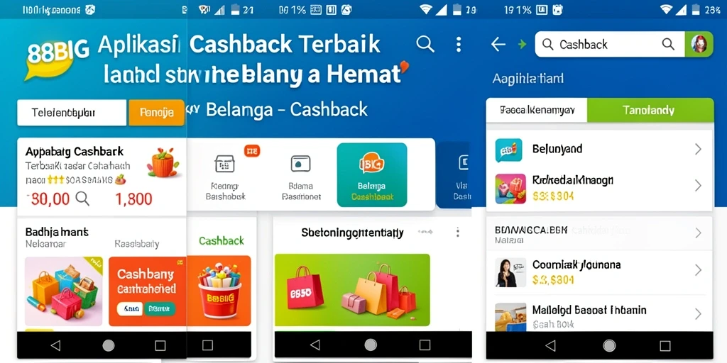 Tampilan utama aplikasi 88BIG dengan fitur Cashback yang menarik.