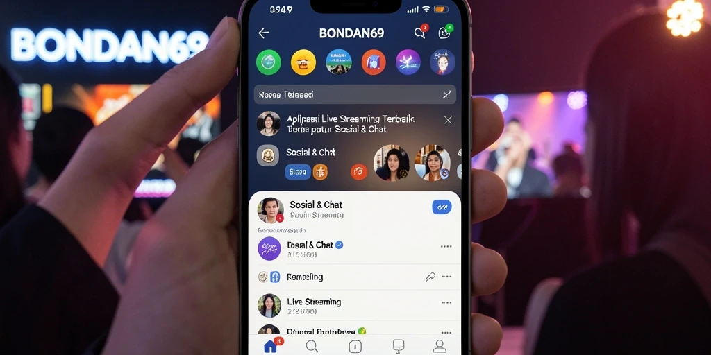 Antarmuka BONDAN69 saat melakukan live streaming dengan fitur interaksi.
