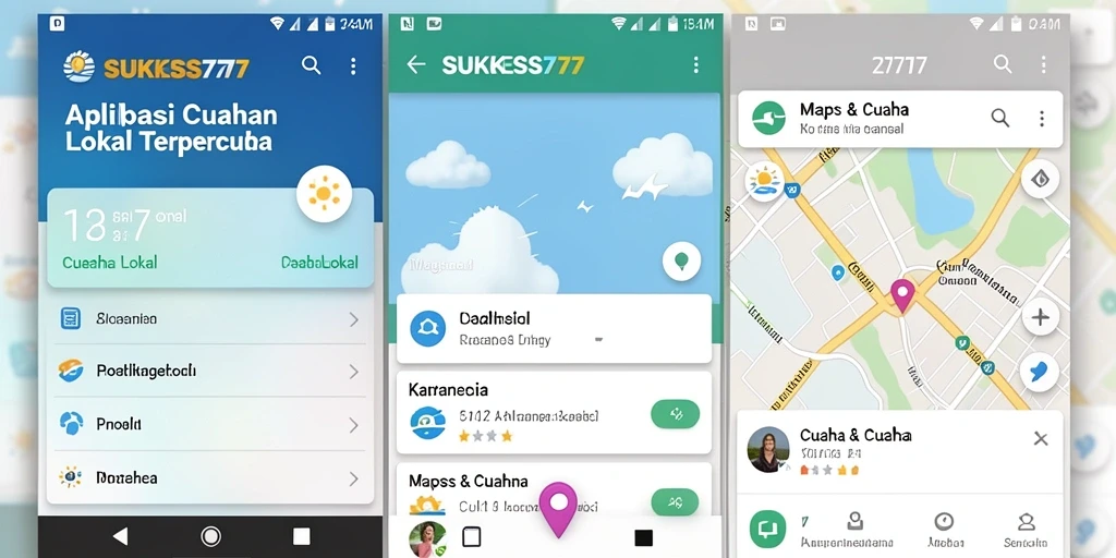Tampilan antarmuka SUKSES777 dengan fitur cuaca lokal yang informatif.