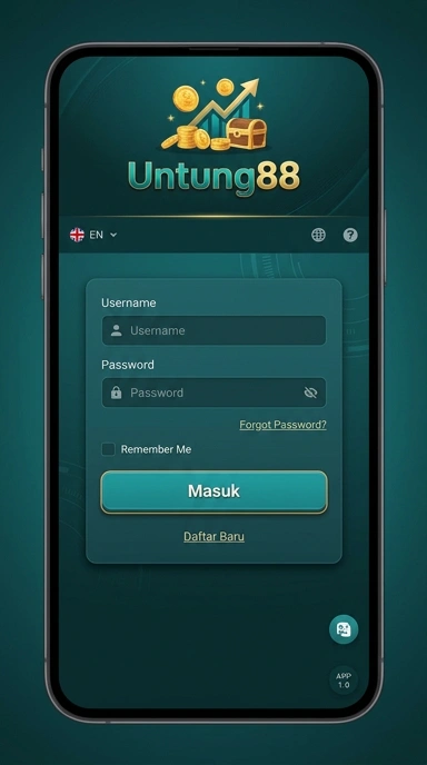 Tampilan halaman login untung88