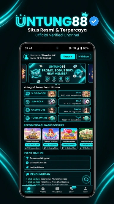 Tampilan kanal resmi untung88